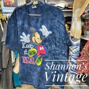 Disney Mickey Unlimited VNTG Y2K tie dye  sz 25/28W tee A51